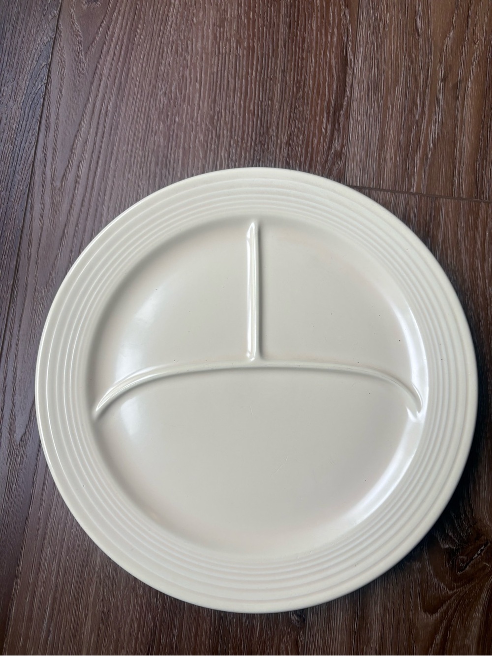 Fiestaware Cream 3-Section Divided Grill Plate